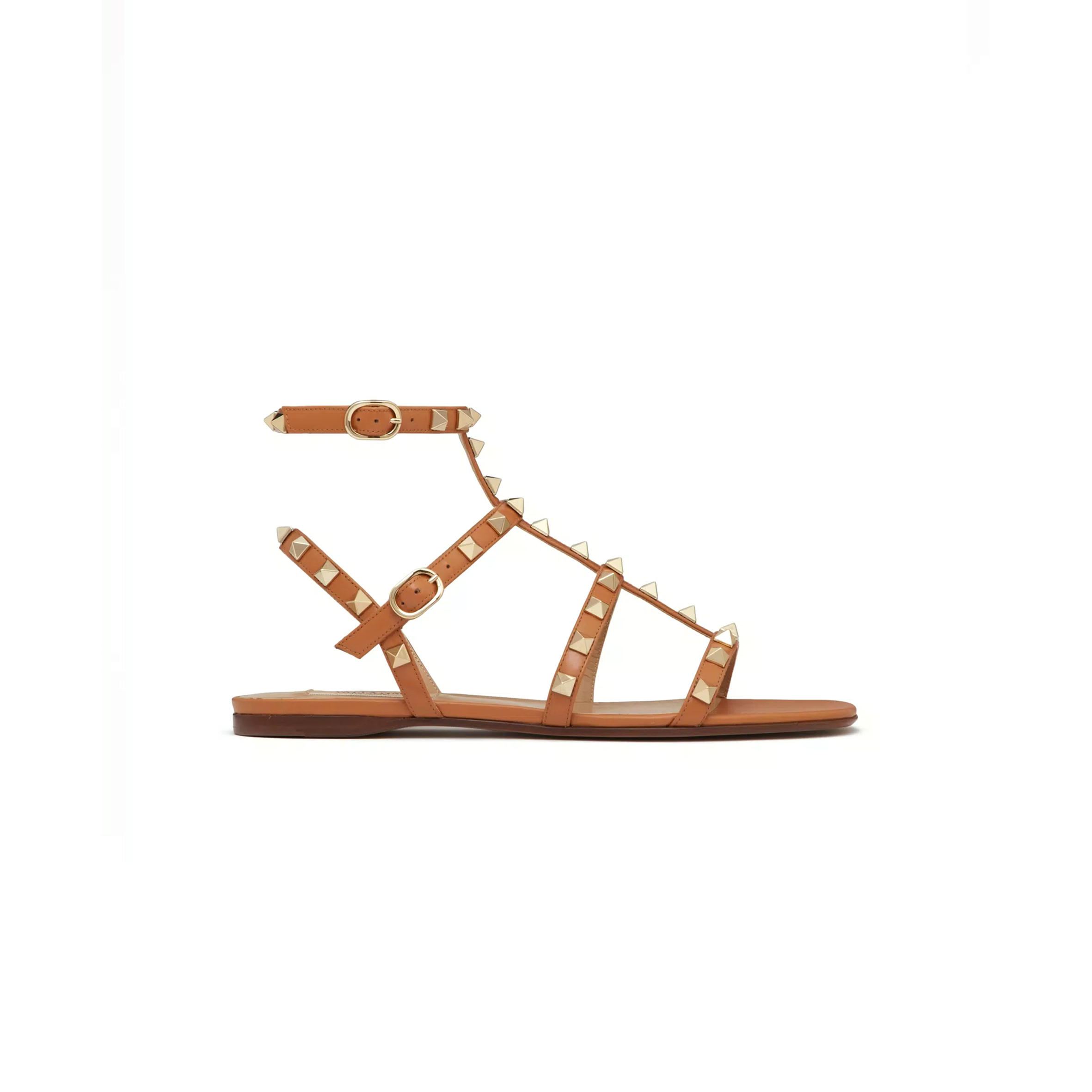 VALENTINO ROCKSTUD FLAT CALFSKIN SANDAL WITH STRAPS 4W2S0A05VOD_KEL VALENTINO ROCKSTUD FLAT CALFSKIN SANDAL WITH STRAPS 4W2S0A05VOD_KEL